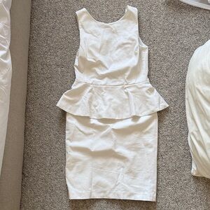 Banana Republic White Peplum Midi Dress